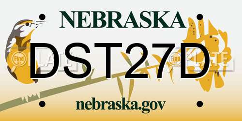 DST27D Nebraska License Plate