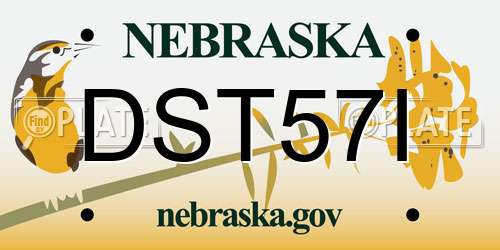 DST57I Nebraska License Plate