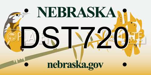 DST720 Nebraska License Plate