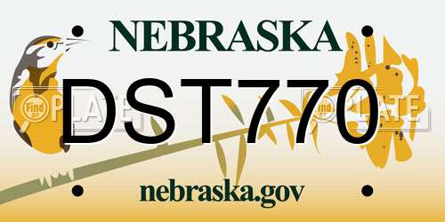 DST770 Nebraska License Plate