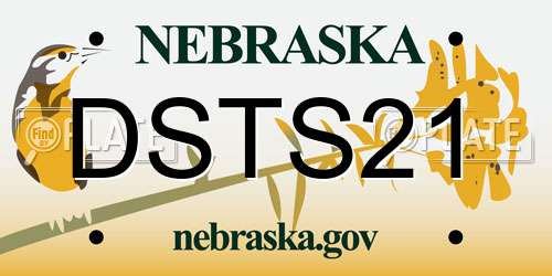 DSTS21 Nebraska License Plate