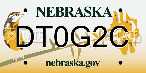 DT0G2C Nebraska License Plate