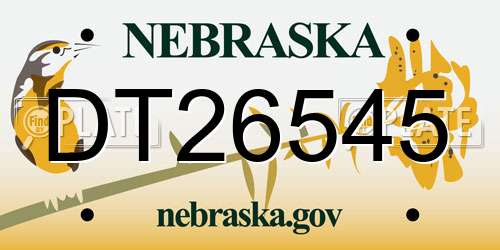 DT26545 Nebraska License Plate