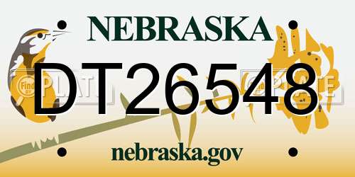 DT26548 Nebraska License Plate