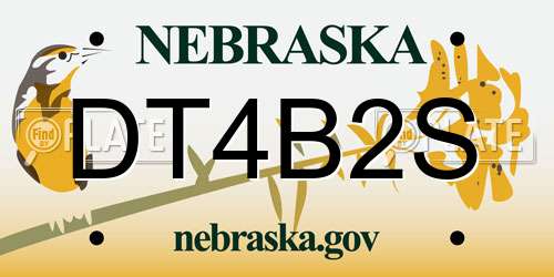 DT4B2S Nebraska License Plate