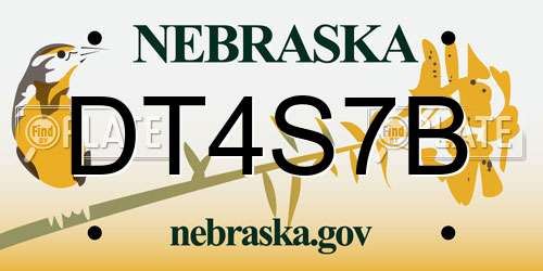 DT4S7B Nebraska License Plate