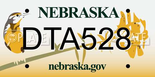 DTA528 Nebraska License Plate