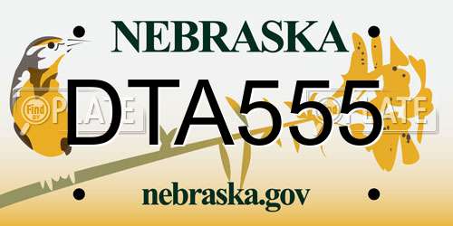 DTA555 Nebraska License Plate