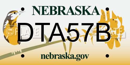 DTA57B Nebraska License Plate