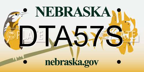 DTA57S Nebraska License Plate