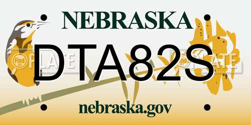DTA82S Nebraska License Plate