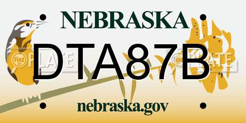 DTA87B Nebraska License Plate