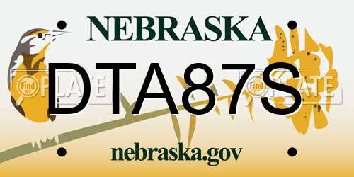 DTA87S Nebraska License Plate