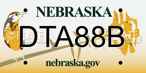 DTA88B Nebraska License Plate
