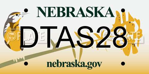 DTAS28 Nebraska License Plate