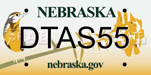 DTAS55 Nebraska License Plate