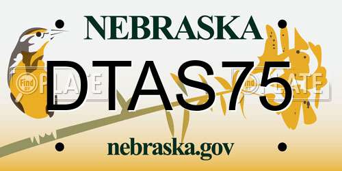 DTAS75 Nebraska License Plate