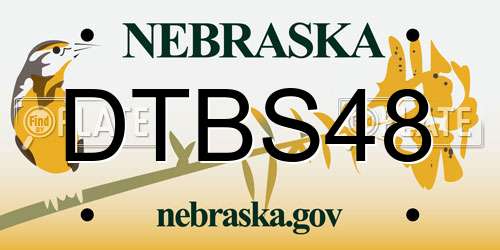 DTBS48 Nebraska License Plate