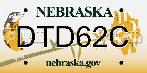 DTD62C Nebraska License Plate