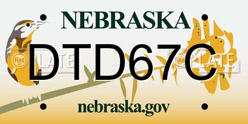 DTD67C Nebraska License Plate