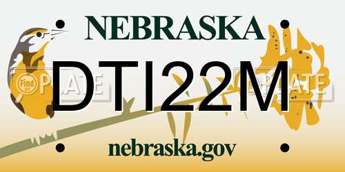 DTI22M Nebraska License Plate