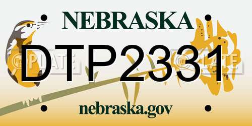 DTP2331 Nebraska License Plate