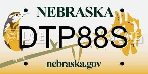 DTP88S Nebraska License Plate