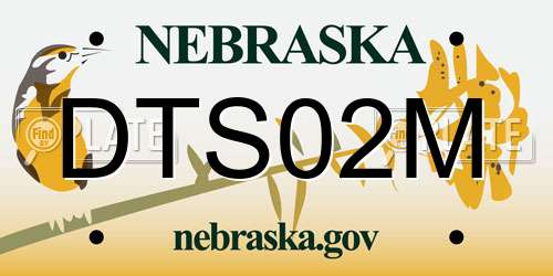 DTS02M Nebraska License Plate