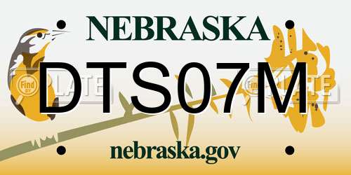 DTS07M Nebraska License Plate
