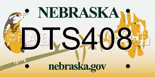 DTS408 Nebraska License Plate