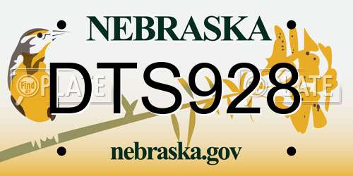 DTS928 Nebraska License Plate