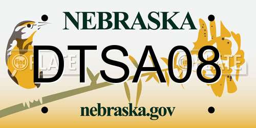 DTSA08 Nebraska License Plate