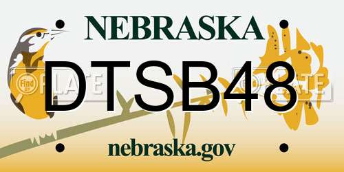 DTSB48 Nebraska License Plate