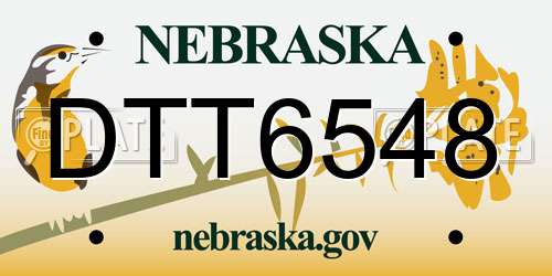 DTT6548 Nebraska License Plate