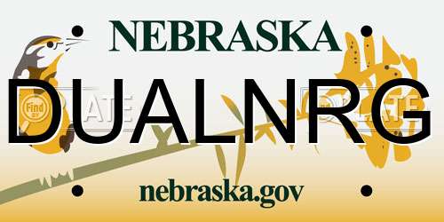 DUALNRG Nebraska License Plate