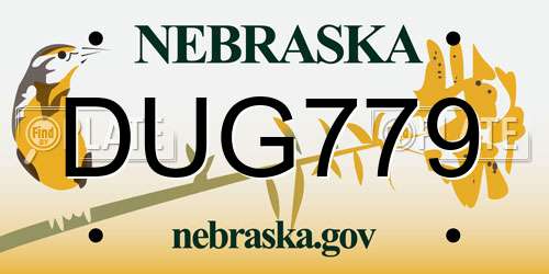 DUG779 Nebraska License Plate