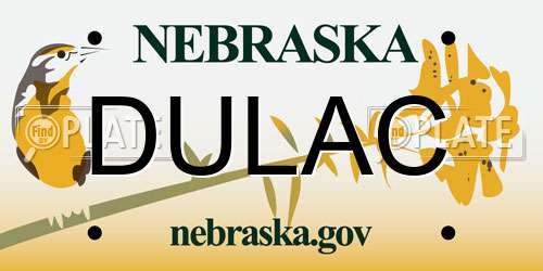 DULAC Nebraska License Plate