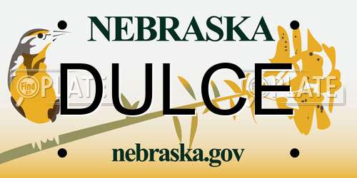 DULCE Nebraska License Plate