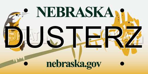 DUSTERZ Nebraska License Plate