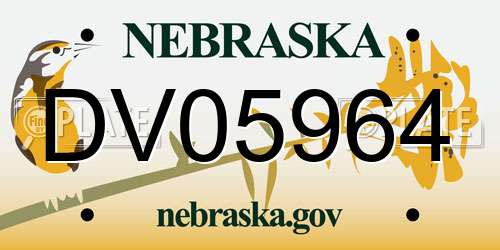 DV05964 Nebraska License Plate