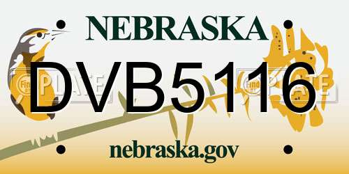 DVB5116 Nebraska License Plate