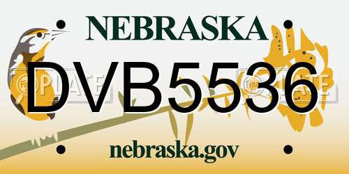 DVB5536 Nebraska License Plate