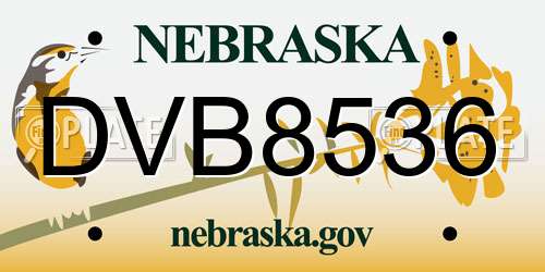 DVB8536 Nebraska License Plate