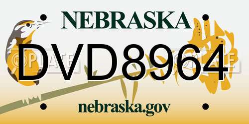 DVD8964 Nebraska License Plate