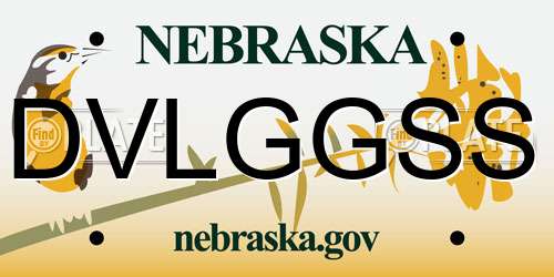 DVLGGSS Nebraska License Plate