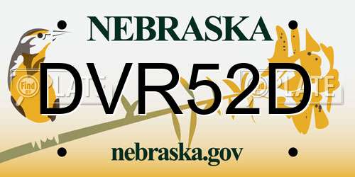 DVR52D Nebraska License Plate
