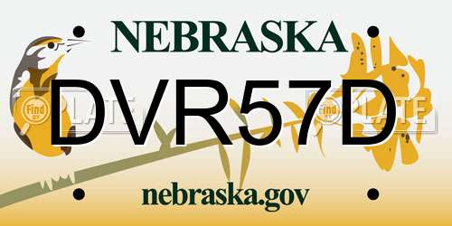 DVR57D Nebraska License Plate