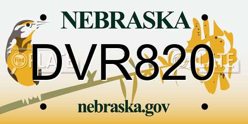DVR820 Nebraska License Plate