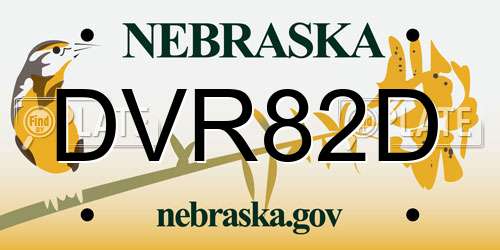 DVR82D Nebraska License Plate