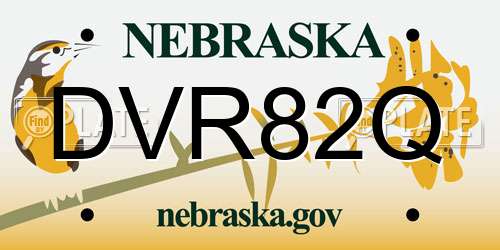 DVR82Q Nebraska License Plate